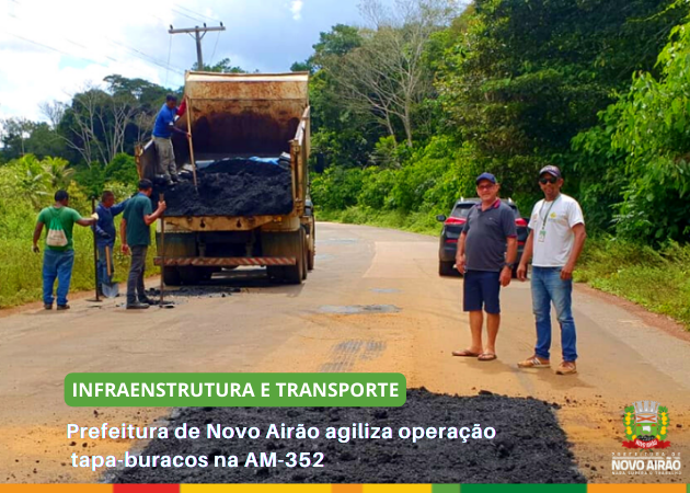 Prefeitura de Novo Airão agiliza operação tapa-buracos na AM-352