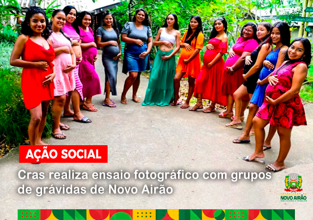 Cras realiza ensaio fotográfico com grupos de grávidas de Novo Airão