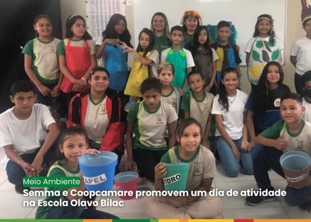 Semma e Coopcamare promovem um dia de atividade na Escola Olavo Bilac.