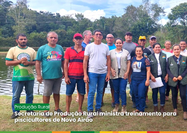 Secretaria de Produção Rural ministra treinamento para piscicultores de Novo Airão